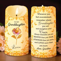 To My Granddaughter, Straighten Your Crown With Flowers - Personalized Custom LED Candle - GDT488_LECA