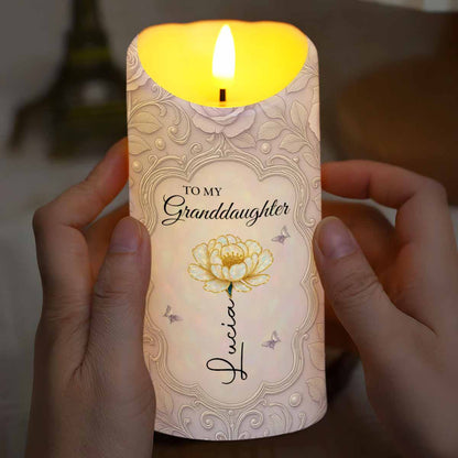 Whenever You Feel Overwhelmed, Remember Whose Granddaughter You Are - Personalized Custom LED Candle - GDT489_LECA