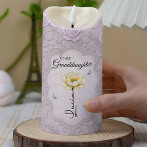 Whenever You Feel Overwhelmed, Remember Whose Granddaughter You Are - Personalized Custom LED Candle - GDT489_LECA