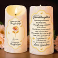 To My Granddaughter, Love That Will Always Stay, Flowers and Butterflies - Personalized Custom LED Candle - GDT490_LECA