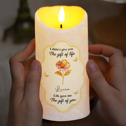 To My Granddaughter, Love That Will Always Stay, Flowers and Butterflies - Personalized Custom LED Candle - GDT490_LECA
