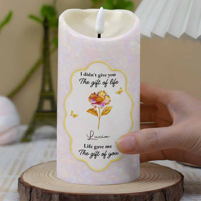 To My Granddaughter, Love That Will Always Stay, Flowers and Butterflies - Personalized Custom LED Candle - GDT490_LECA