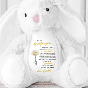 To My Granddaughter Love Grandma With Flower - Personalized Stuffed Bunny - GDT498_BUN