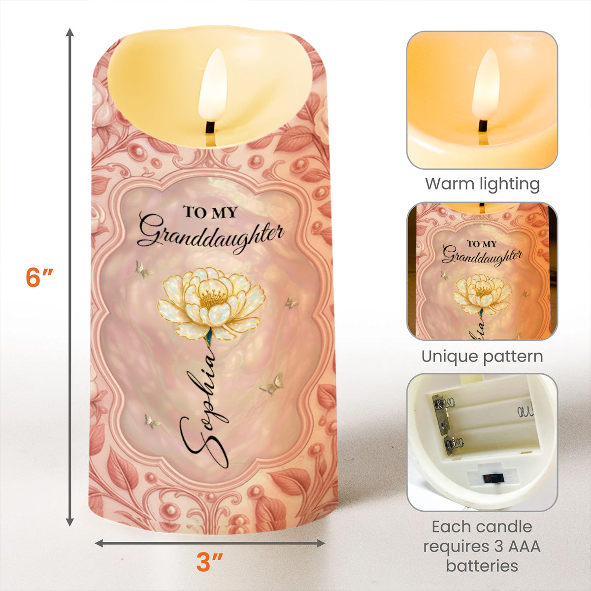 To My Granddaughter, Last Breath to Say I Love You - Personalized Custom LED Candle - GDT499_LECA