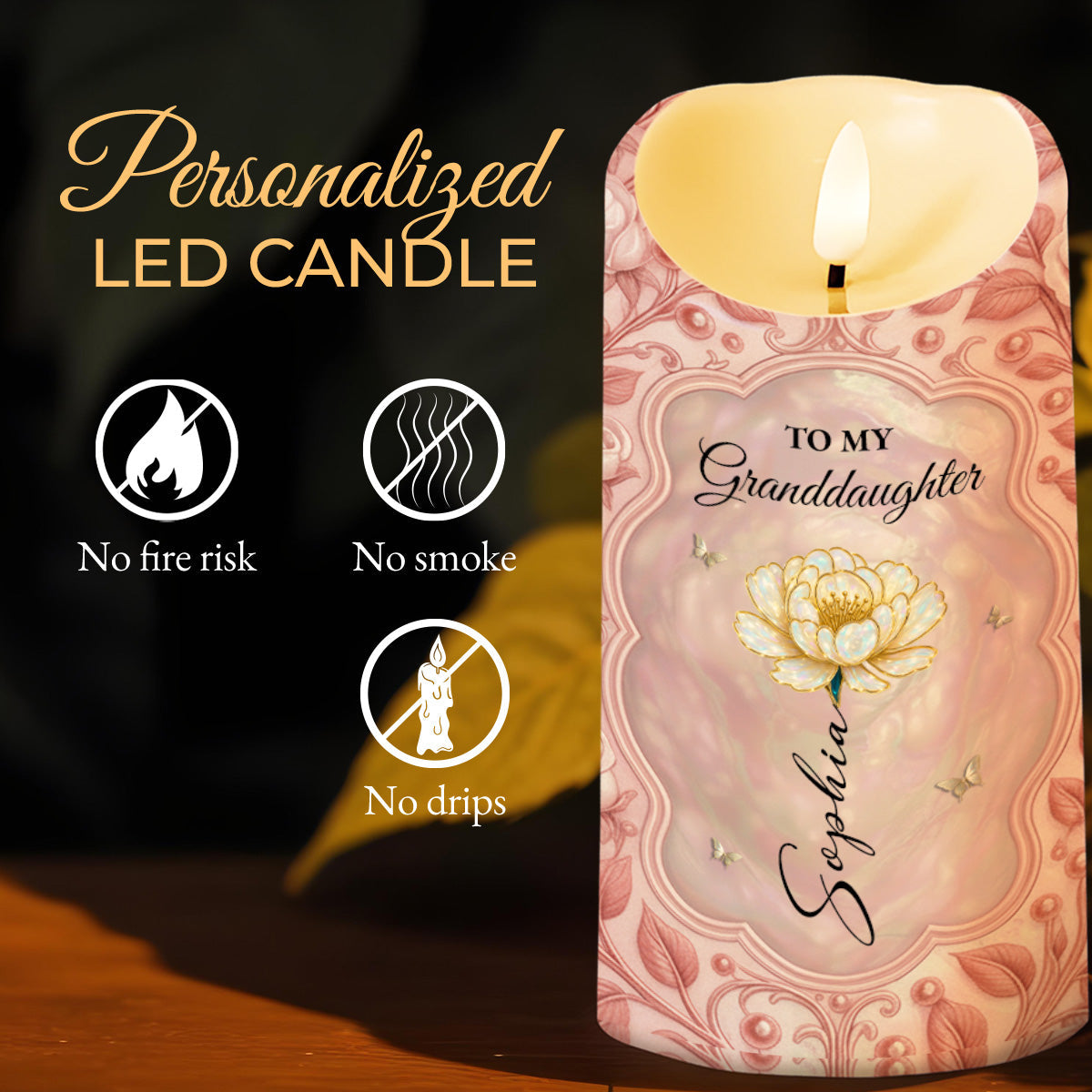 To My Granddaughter, Last Breath to Say I Love You - Personalized Custom LED Candle - GDT499_LECA