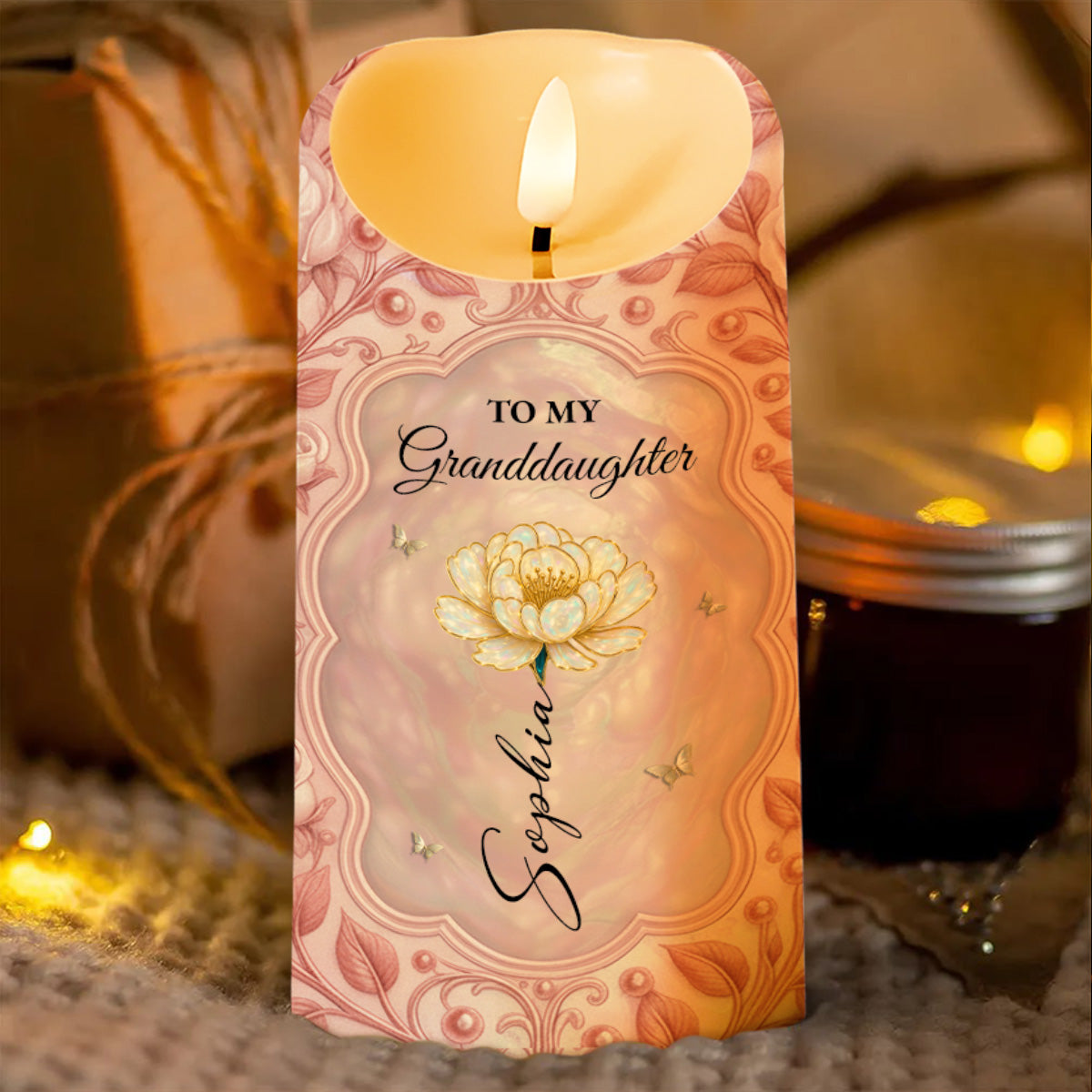 To My Granddaughter, Last Breath to Say I Love You - Personalized Custom LED Candle - GDT499_LECA