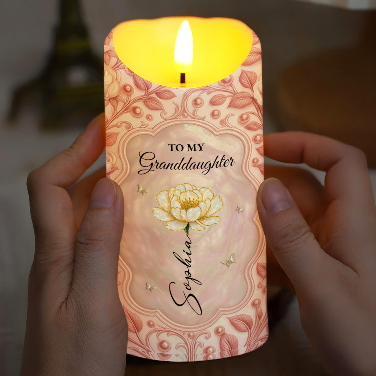 To My Granddaughter, Last Breath to Say I Love You - Personalized Custom LED Candle - GDT499_LECA