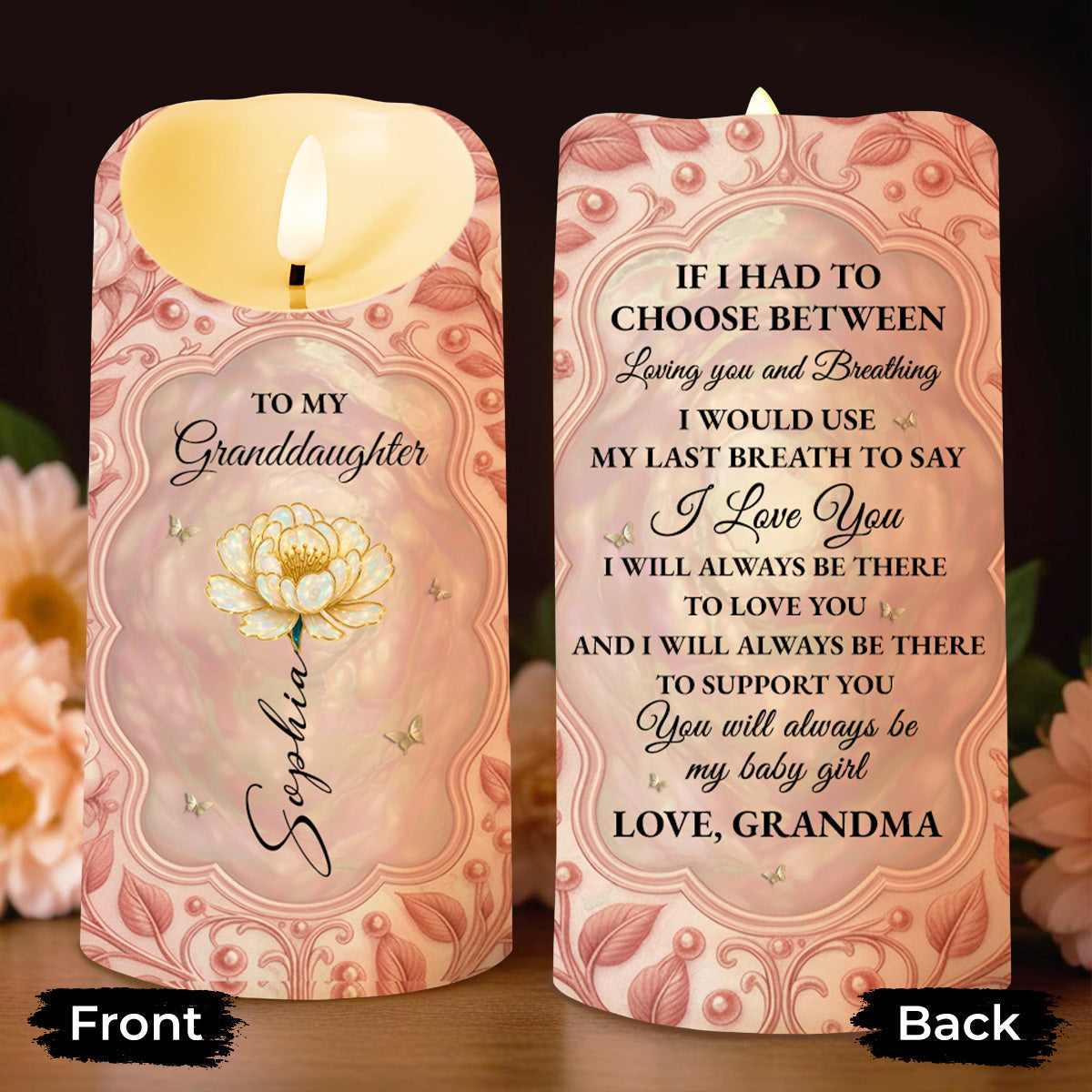 To My Granddaughter, Last Breath to Say I Love You - Personalized Custom LED Candle - GDT499_LECA