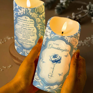 To My Granddaughter, Love From Grandma, Rose And Butterfly - Personalized Custom LED Candle - GDT500_LECA