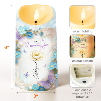 To My Granddaughter, Strength, Adventure And Love - Personalized Custom LED Candle - GDT501_LECA
