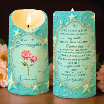 To My Granddaughter, Keep Me In Your Heart - Personalized Custom LED Candle - GDT502_LECA