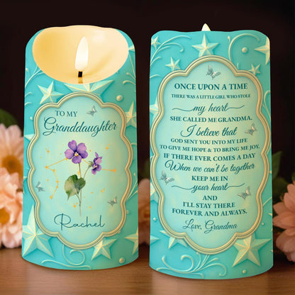 To My Granddaughter, Keep Me In Your Heart - Personalized Custom LED Candle - GDT502_LECA