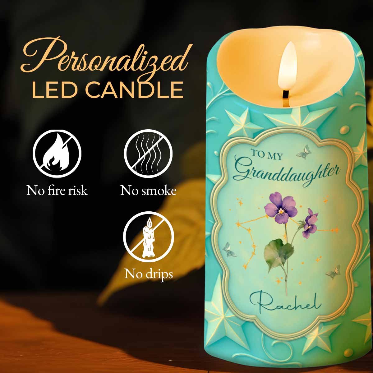 To My Granddaughter, Keep Me In Your Heart - Personalized Custom LED Candle - GDT502_LECA