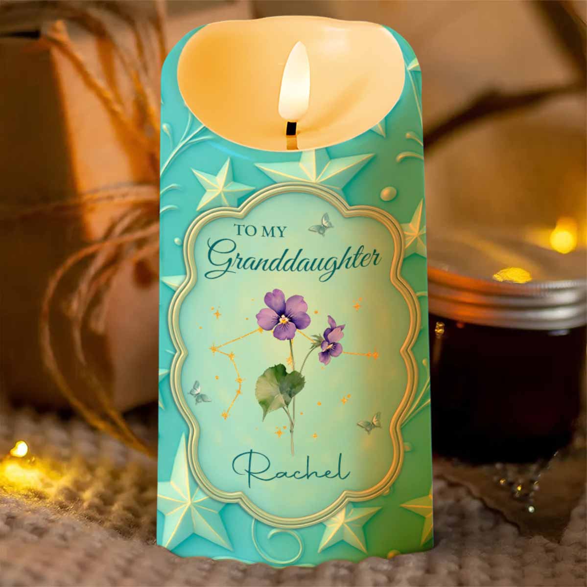 To My Granddaughter, Keep Me In Your Heart - Personalized Custom LED Candle - GDT502_LECA
