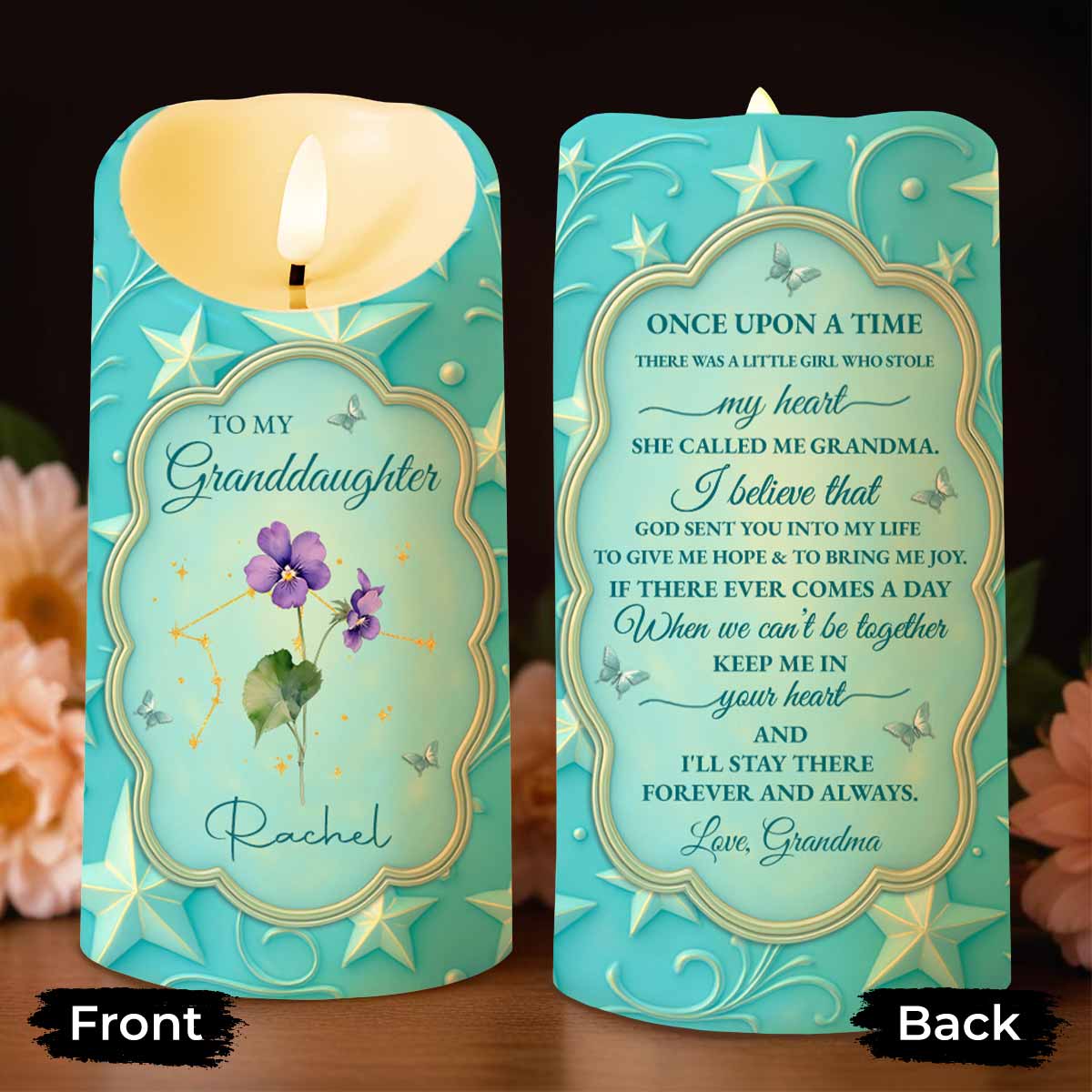 To My Granddaughter, Keep Me In Your Heart - Personalized Custom LED Candle - GDT502_LECA
