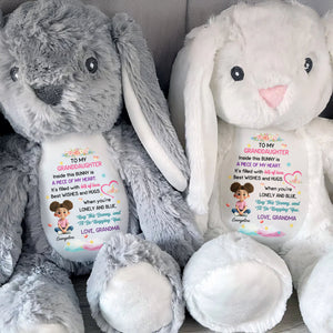 Hug This Bunny And I'll Be Hugging You, Flowers And Hearts - Personalized Stuffed Bunny - GDT504_BUN