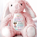 Hug This Bunny And I'll Be Hugging You, Flowers And Hearts - Personalized Stuffed Bunny - GDT504_BUN