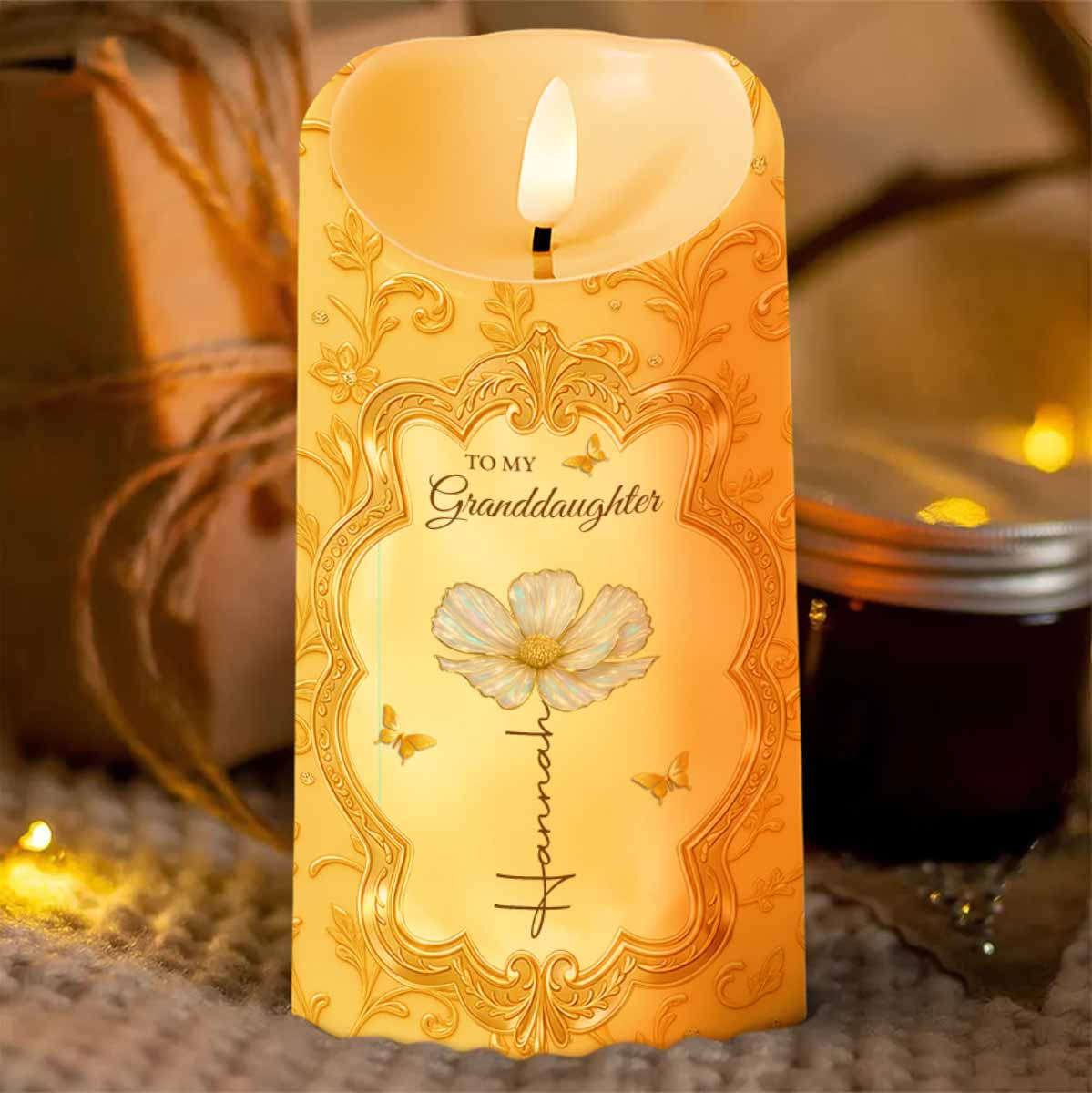 To My Granddaughter, Once Upon A Time, Love Grandma - Personalized Custom LED Candle - GDT504_LECA