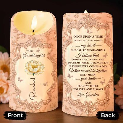 To My Granddaughter, Once Upon A Time, Love Grandma - Personalized Custom LED Candle - GDT504_LECA