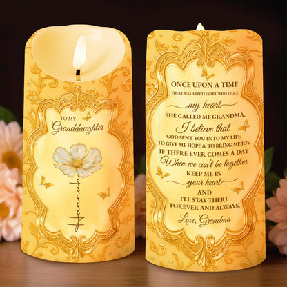 To My Granddaughter, Once Upon A Time, Love Grandma - Personalized Custom LED Candle - GDT504_LECA
