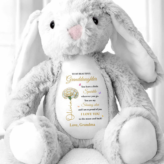 To My Beautiful Granddaughter, Sparkle And Shine With Love - Personalized Stuffed Bunny - GDT507_BUN