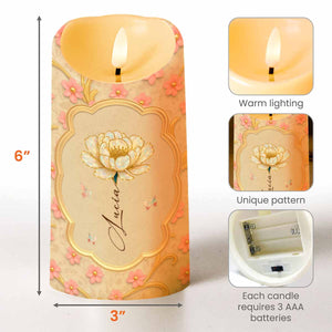 To My Granddaughter Proud And Loved Floral Design - Personalized Custom LED Candle - GDT507_LECA