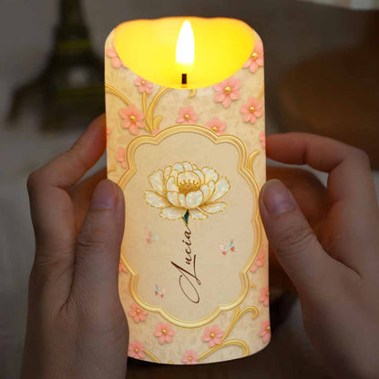 To My Granddaughter Proud And Loved Floral Design - Personalized Custom LED Candle - GDT507_LECA