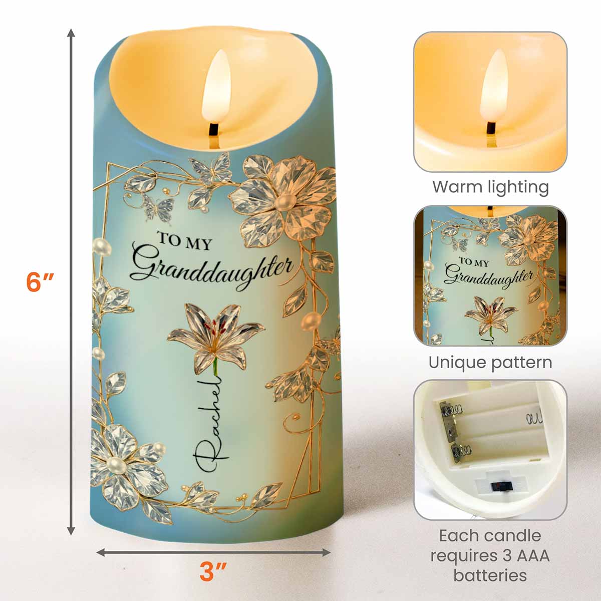 To My Granddaughter, Remember You Are Braver Than You Think - Personalized Custom LED Candle - GDT509_LECA