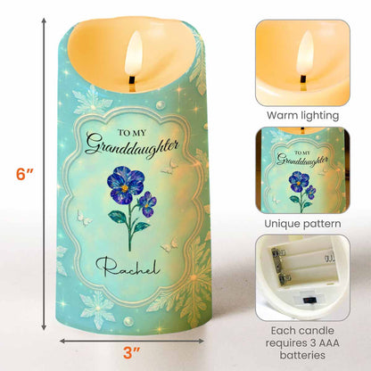 To My Granddaughter, Flowers And Butterflies - Personalized Custom LED Candle - GDT510_LECA