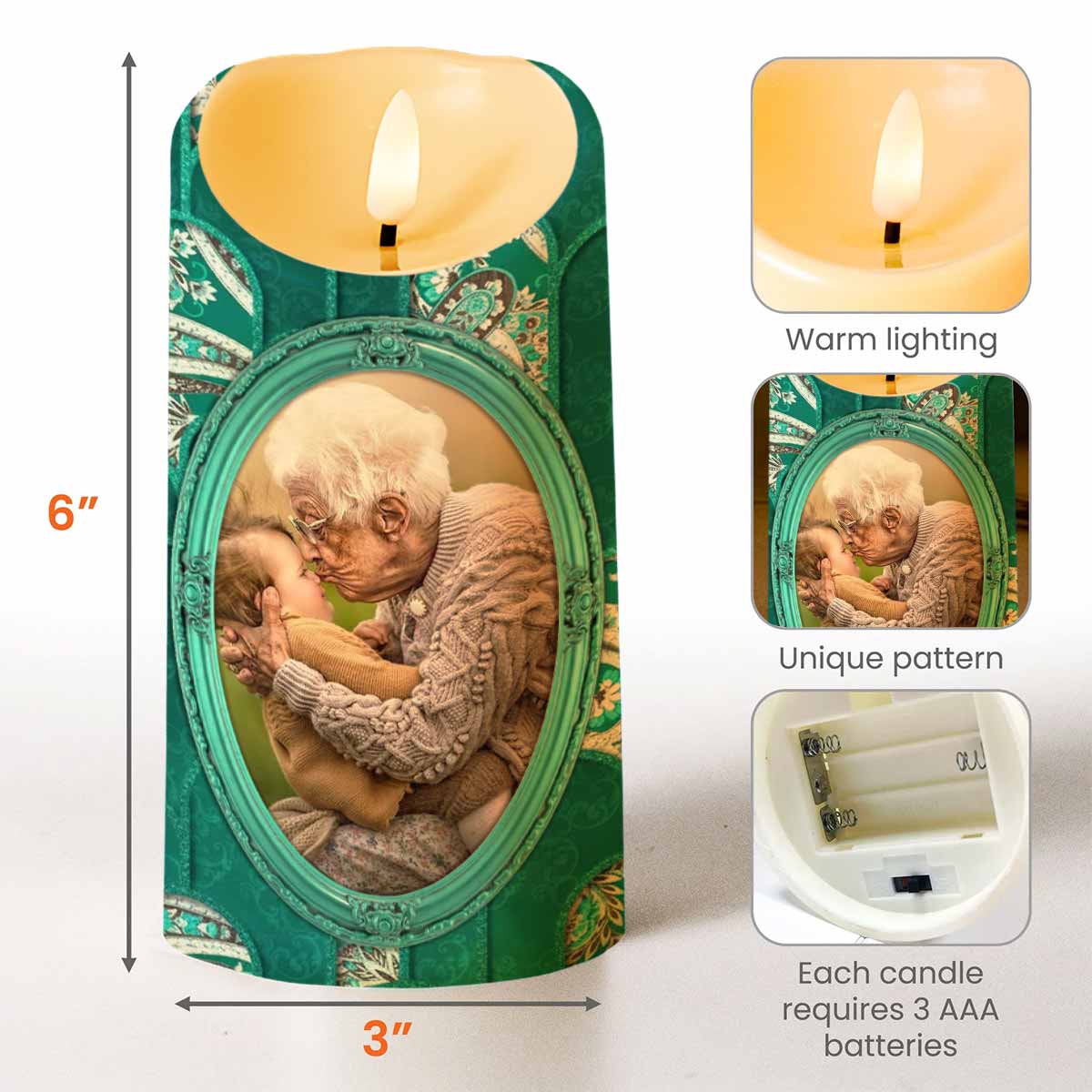 To My Beautiful Granddaughter, Shining Star, Flowers And Butterfly - Personalized Custom LED Candle - GDT514_LECA