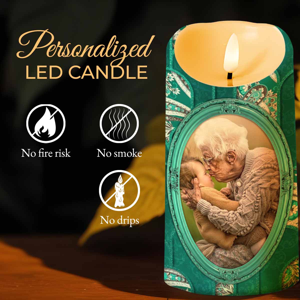 To My Beautiful Granddaughter, Shining Star, Flowers And Butterfly - Personalized Custom LED Candle - GDT514_LECA