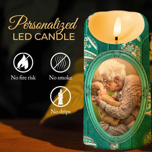 To My Beautiful Granddaughter, Shining Star, Flowers And Butterfly - Personalized Custom LED Candle - GDT514_LECA