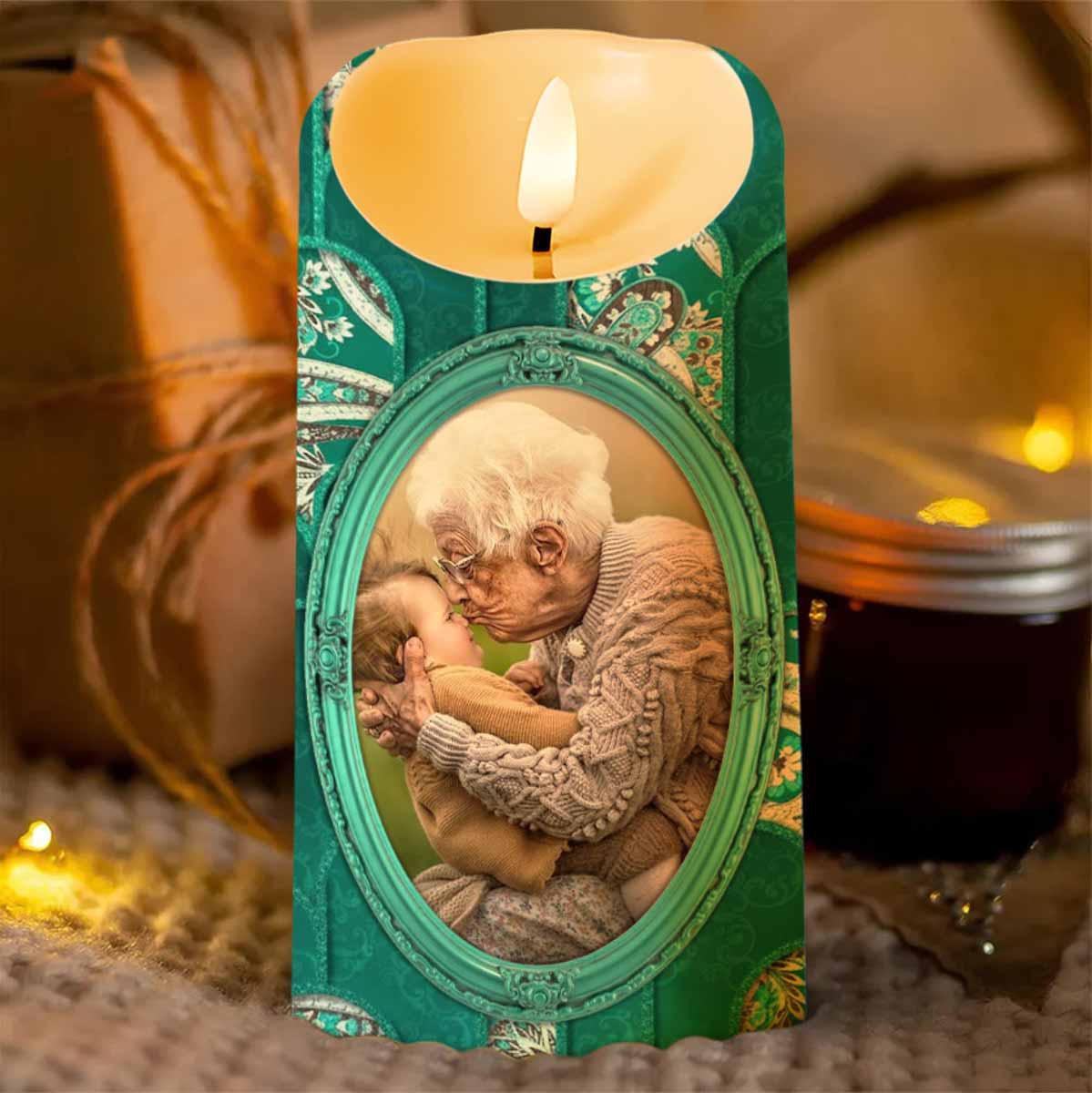 To My Beautiful Granddaughter, Shining Star, Flowers And Butterfly - Personalized Custom LED Candle - GDT514_LECA