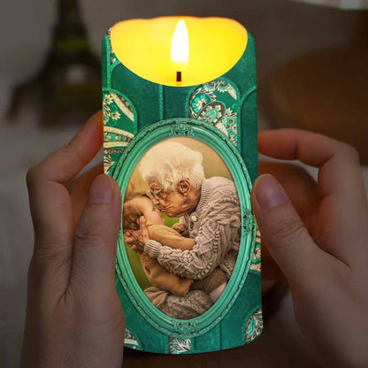 To My Beautiful Granddaughter, Shining Star, Flowers And Butterfly - Personalized Custom LED Candle - GDT514_LECA