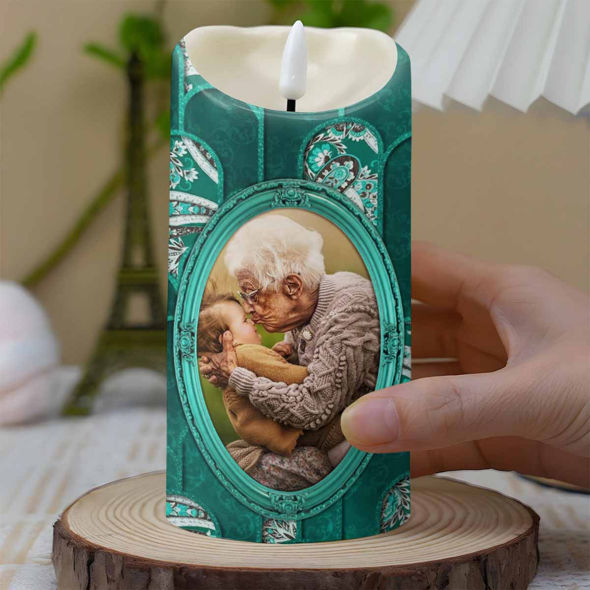 To My Beautiful Granddaughter, Shining Star, Flowers And Butterfly - Personalized Custom LED Candle - GDT514_LECA