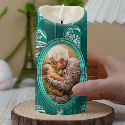 To My Beautiful Granddaughter, Shining Star, Flowers And Butterfly - Personalized Custom LED Candle - GDT514_LECA