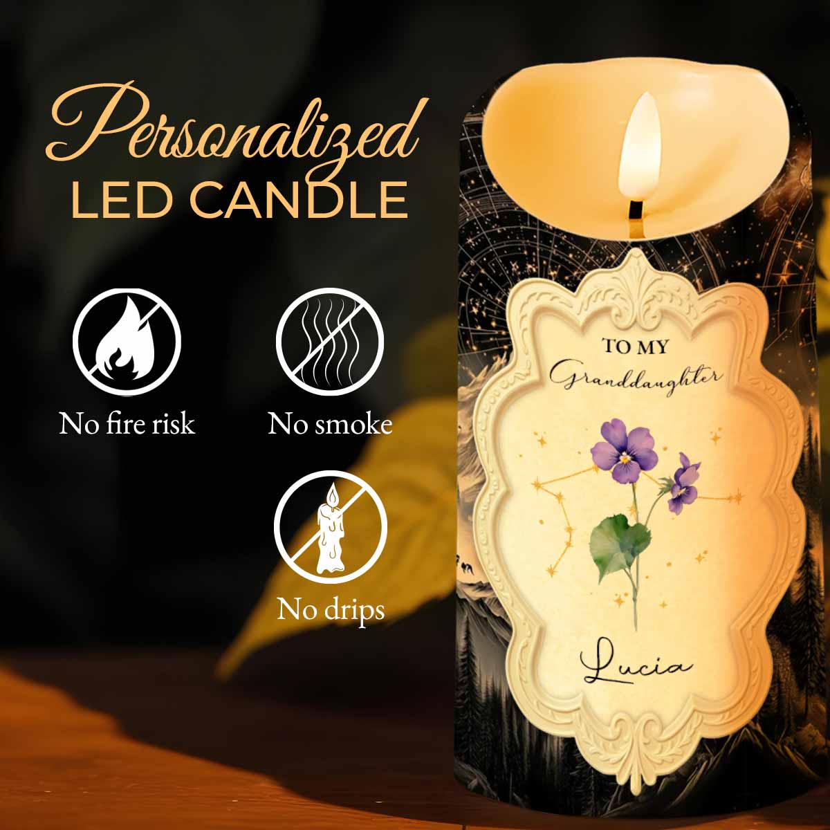 To My Granddaughter, Love and Connection Keepsake Candle - Personalized Custom LED Candle - GDT516_LECA