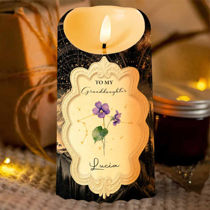 To My Granddaughter, Love and Connection Keepsake Candle - Personalized Custom LED Candle - GDT516_LECA