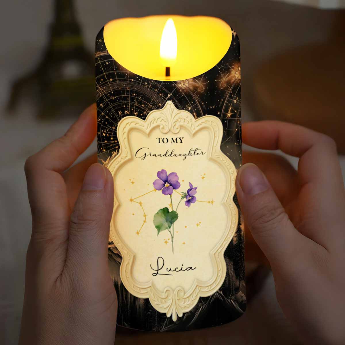 To My Granddaughter, Love and Connection Keepsake Candle - Personalized Custom LED Candle - GDT516_LECA