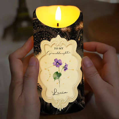 To My Granddaughter, Love and Connection Keepsake Candle - Personalized Custom LED Candle - GDT516_LECA