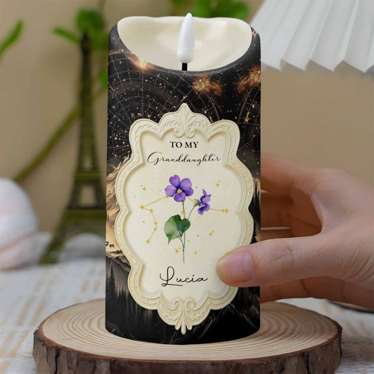 To My Granddaughter, Love and Connection Keepsake Candle - Personalized Custom LED Candle - GDT516_LECA