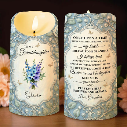 To My Granddaughter, Capturing Hearts With Love And Joy - Personalized Custom LED Candle - GDT519_LECA