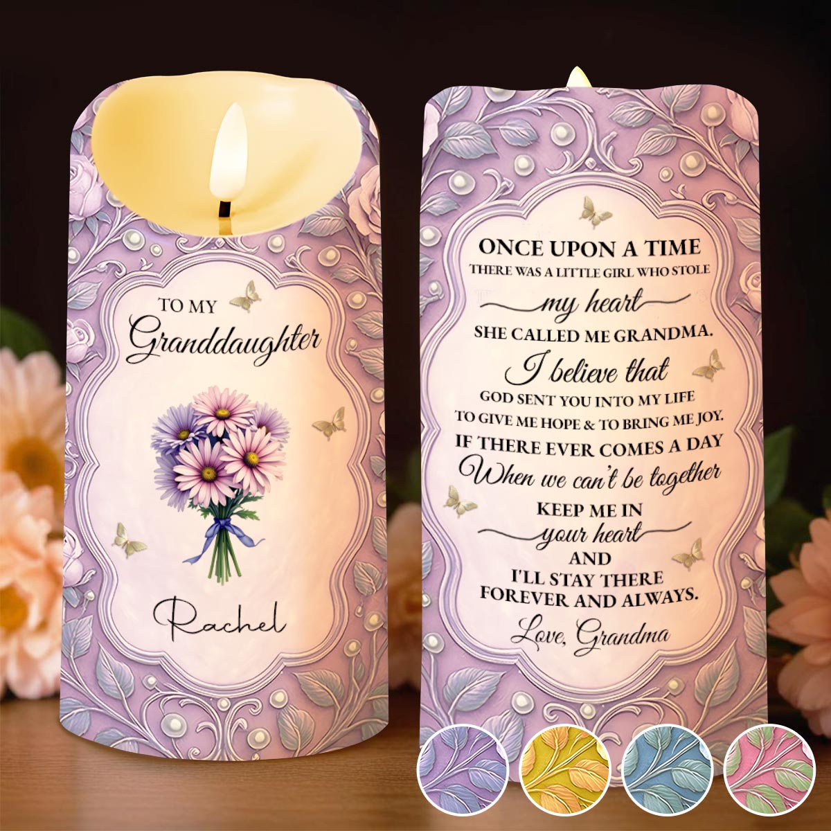 To My Granddaughter, Capturing Hearts With Love And Joy - Personalized Custom LED Candle - GDT519_LECA