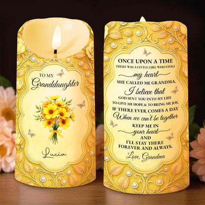 To My Granddaughter, Capturing Hearts With Love And Joy - Personalized Custom LED Candle - GDT519_LECA