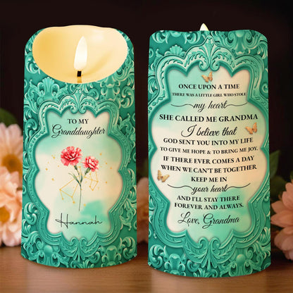 To My Granddaughter, Once Upon A Time, Love From Grandma - Personalized Custom LED Candle - GDT527_LECA