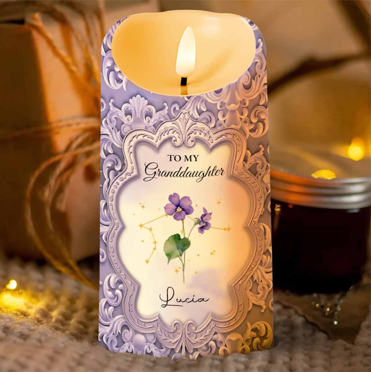 To My Granddaughter, Once Upon A Time, Love From Grandma - Personalized Custom LED Candle - GDT527_LECA
