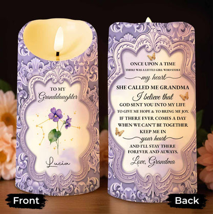 To My Granddaughter, Once Upon A Time, Love From Grandma - Personalized Custom LED Candle - GDT527_LECA