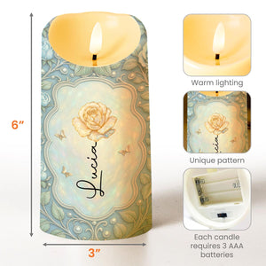 To My Granddaughter, One Of The Greatest Gifts, Rose And Butterflies - Personalized Custom LED Candle - GDT532_LECA