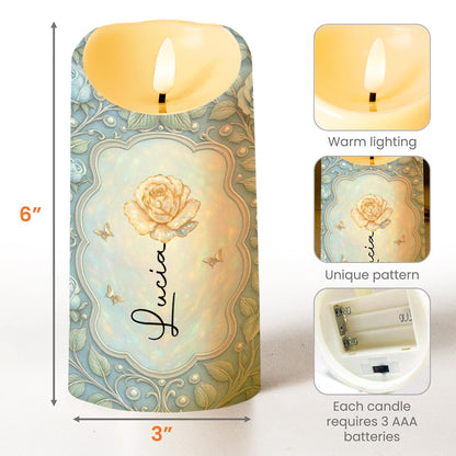 To My Granddaughter, One Of The Greatest Gifts, Rose And Butterflies - Personalized Custom LED Candle - GDT532_LECA