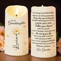 To My Granddaughter, Love And Floral Design - Personalized Custom LED Candle - GDT543_LECA